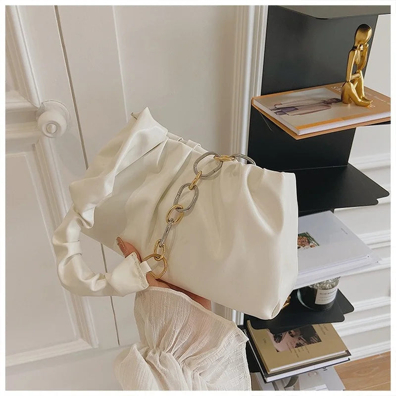 Retro Metal Chain Shoulder Bag for Women