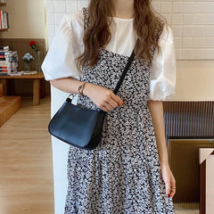 Women's Shoulder Bag Stitched Armpit Bag Street Pu Handbag
