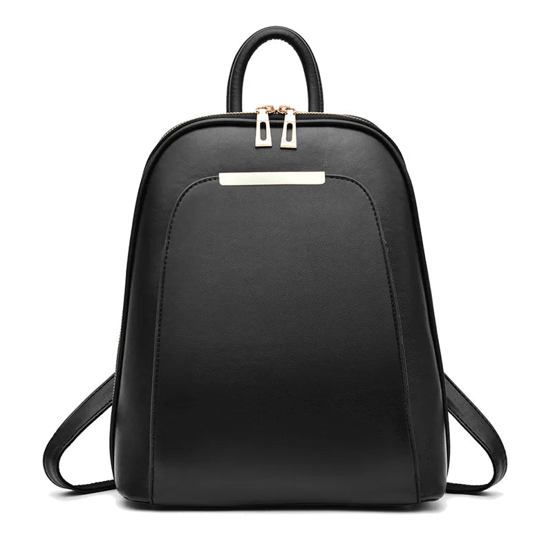 Summer PU Leather Large Capacity Backpack Women Solid Satchels