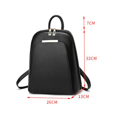 Summer PU Leather Large Capacity Backpack Women Solid Satchels