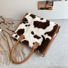 Leopard Print PU Leather Handbag Winter Small Women Handbags