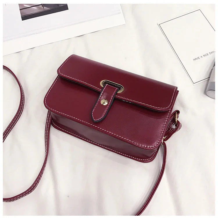 Women's Square Crossbody Bag PU Leather Messenger Bag