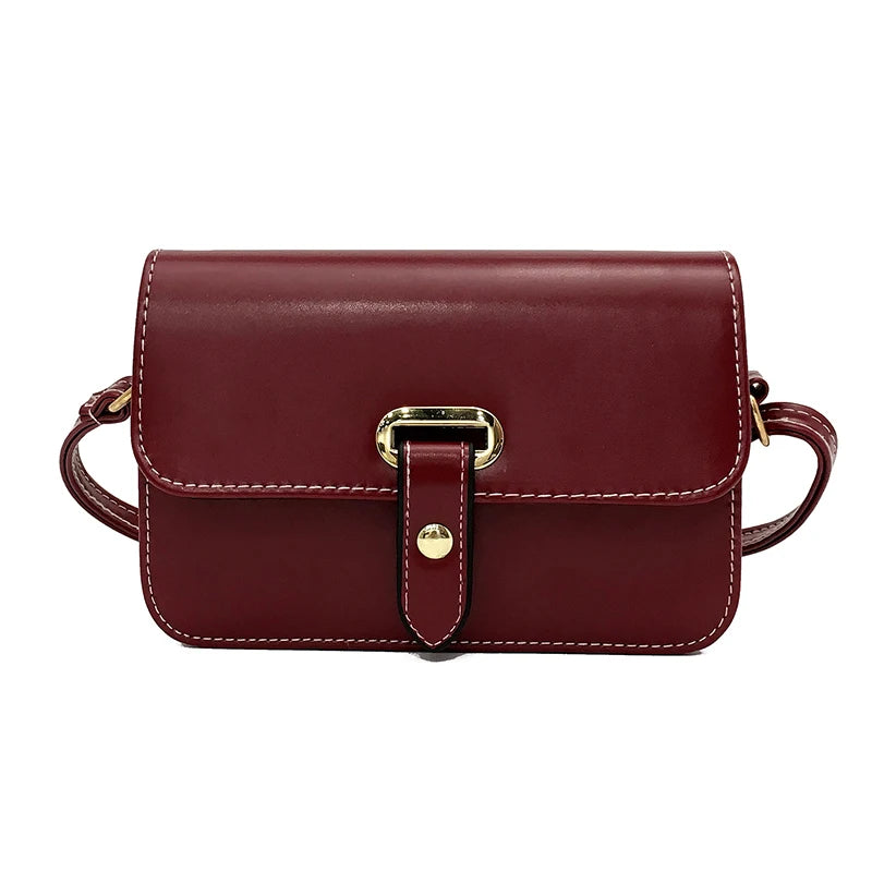 Women's Square Crossbody Bag PU Leather Messenger Bag