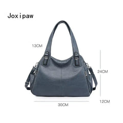 Vintage PU Leather Shoulder Bag Large Capacity Handbag Female Casual Crossbody