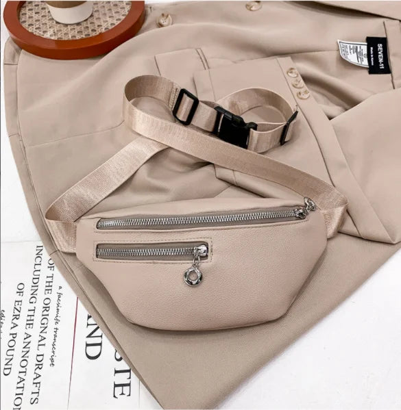 Women Waist Pack PU Chest Bag For Women