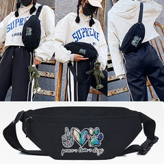 Cat Paw Print Chest Pack Waist Bag Cross Body Shoulder Bag