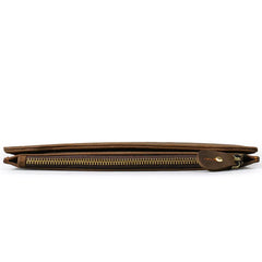Men's Cow Leather Long Purse High Retro Style