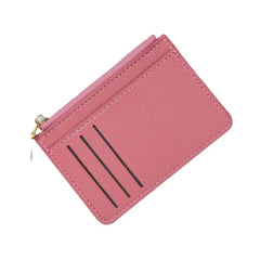 Women's Short Wallet PU Leather Zipper Casual Multi-card Solid