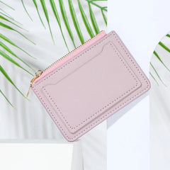 Women's Short Wallet PU Leather Zipper Casual Multi-card Solid