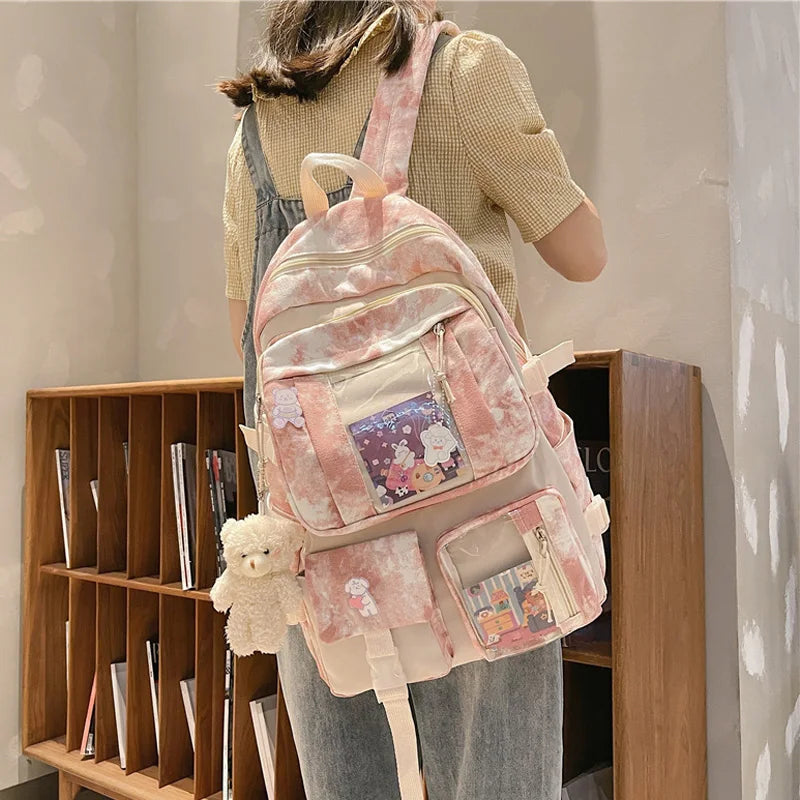 Waterproof Women's Nylon Schoolbag Teenage Students Girls