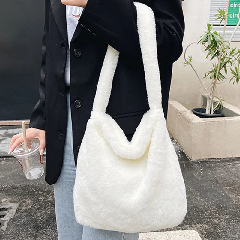 Leopard Print Winter Shoulder Bag Large Capacity Travel Bag