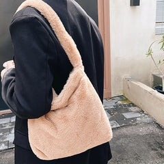 Leopard Print Winter Shoulder Bag Large Capacity Travel Bag