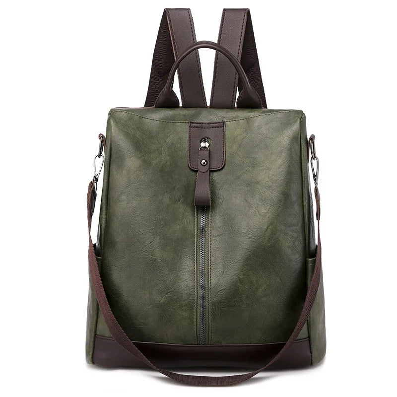 Women Backpack High Leather Large Capacity Schoolbag Travel Bag