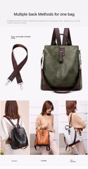 Women Backpack High Leather Large Capacity Schoolbag Travel Bag