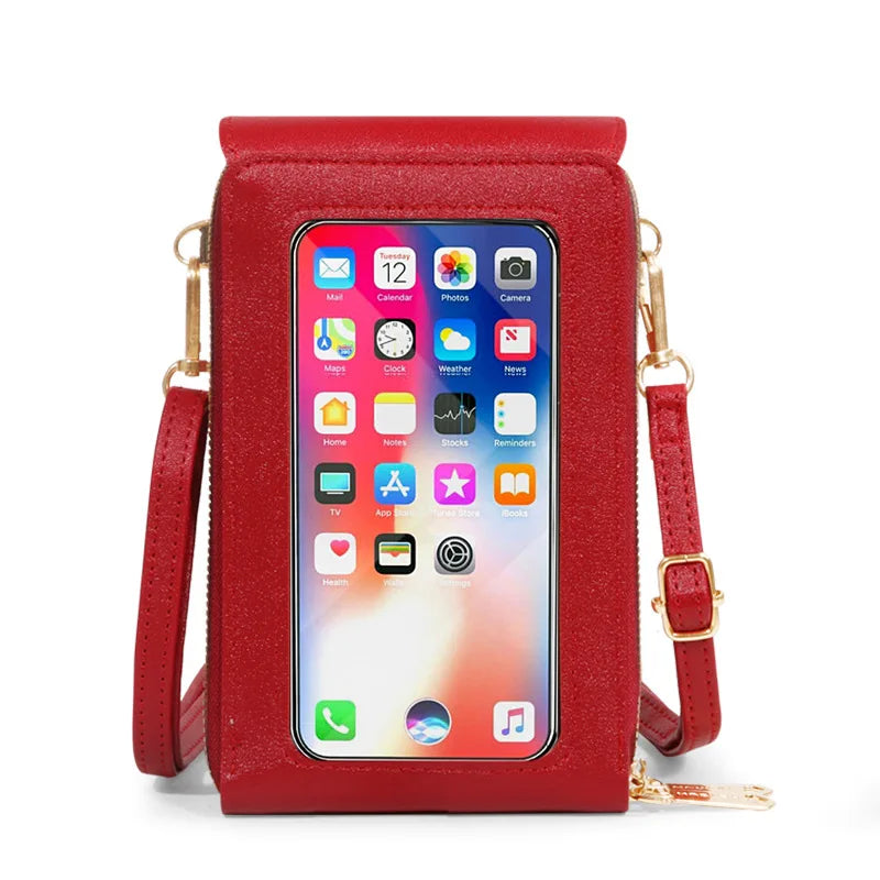 Vintage Women's Crossbody Bag PU Leather Touch Screen Wallet