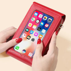 Vintage Women's Crossbody Bag PU Leather Touch Screen Wallet