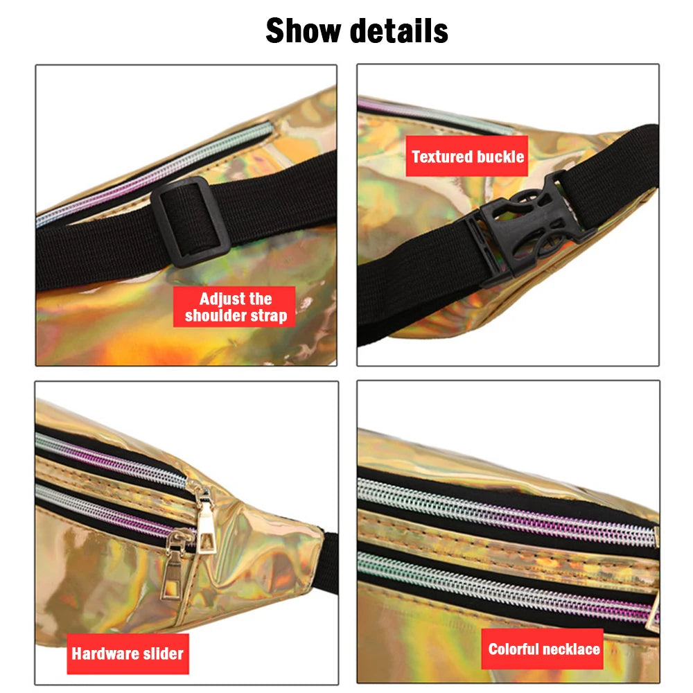 Laser Holographic Fanny Pack for Party Travel