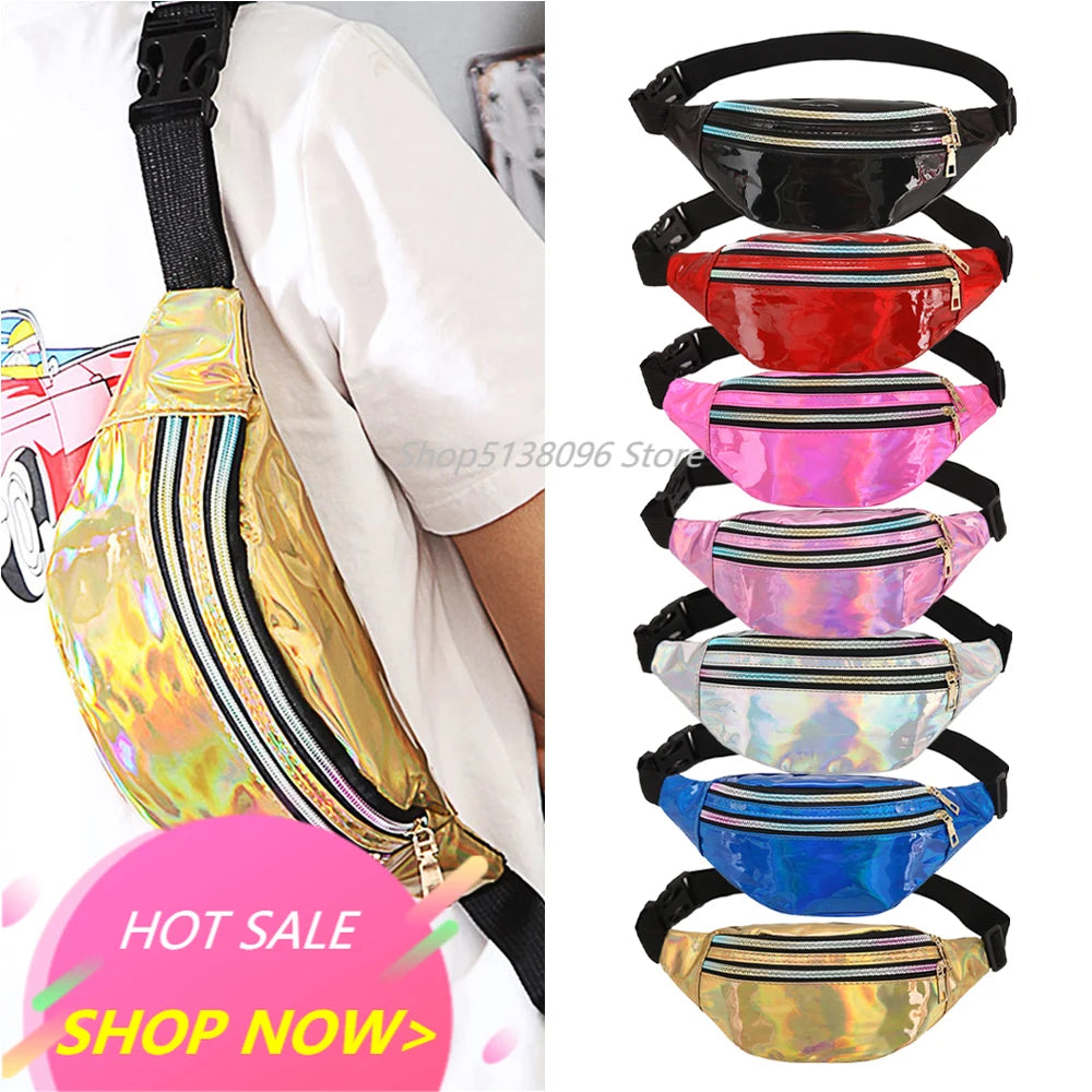 Laser Holographic Fanny Pack for Party Travel