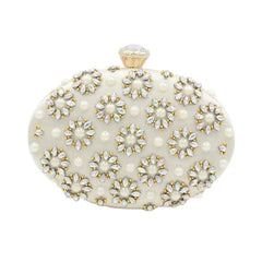 Women Diamond Flowers Clutch Bags Silk Single Side Mini Egg S