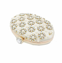 Women Diamond Flowers Clutch Bags Silk Single Side Mini Egg S