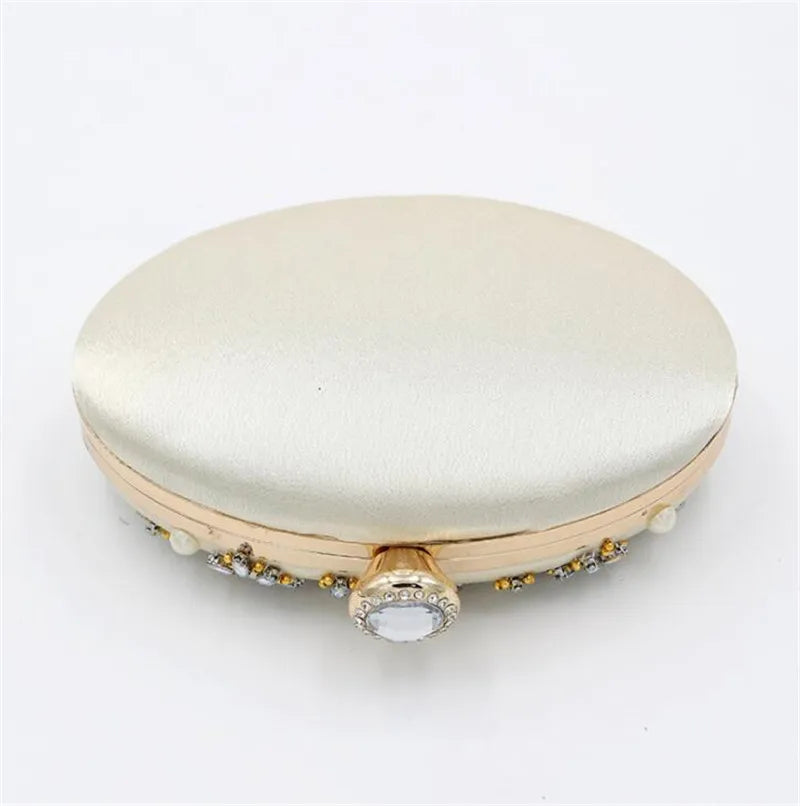 Women Diamond Flowers Clutch Bags Silk Single Side Mini Egg S