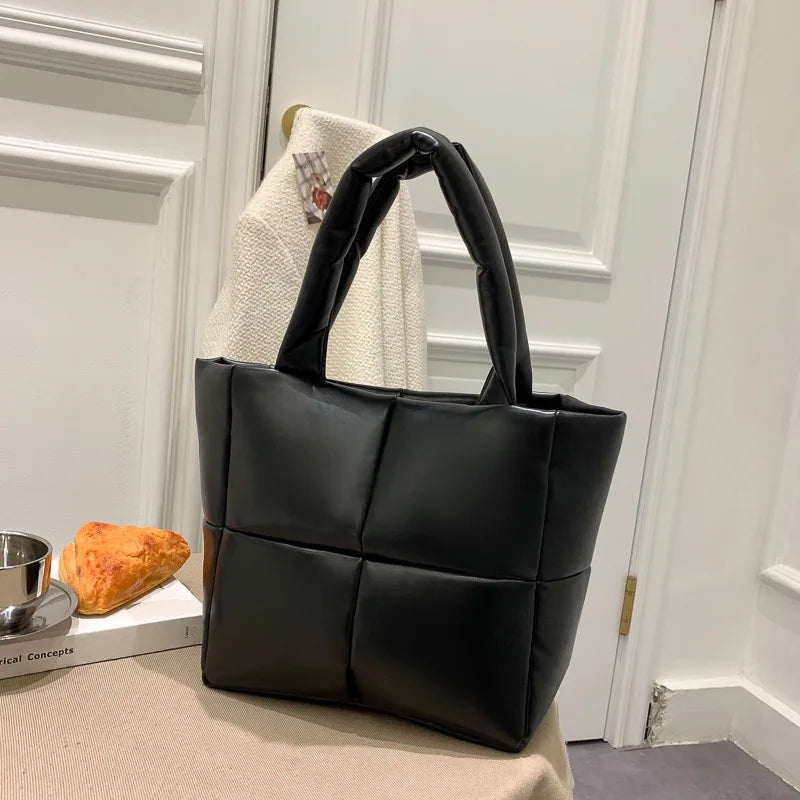 Women Square Shoulder Bags Lattice Leather Bags
