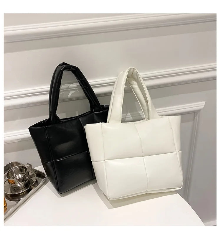 Women Square Shoulder Bags Lattice Leather Bags