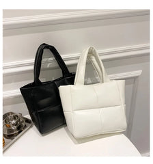 Women Square Shoulder Bags Lattice Leather Bags