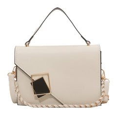 Retro Women's Shoulder Bag Chain Messenger Square PU Leather Bag