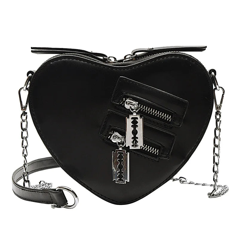 Red Love Heart Shape Shoulder Bag Chain Crossbody Bag