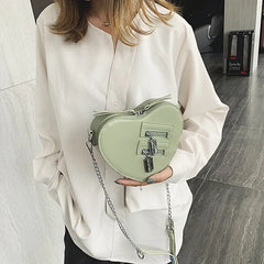 Red Love Heart Shape Shoulder Bag Chain Crossbody Bag