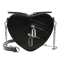 Red Love Heart Shape Shoulder Bag Chain Crossbody Bag