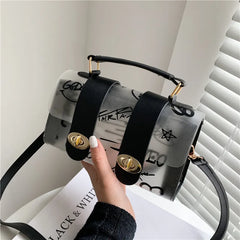 Women Shoulder Bag Pvc Transparent Graffiti Messenger Handbag Purse Crossbody