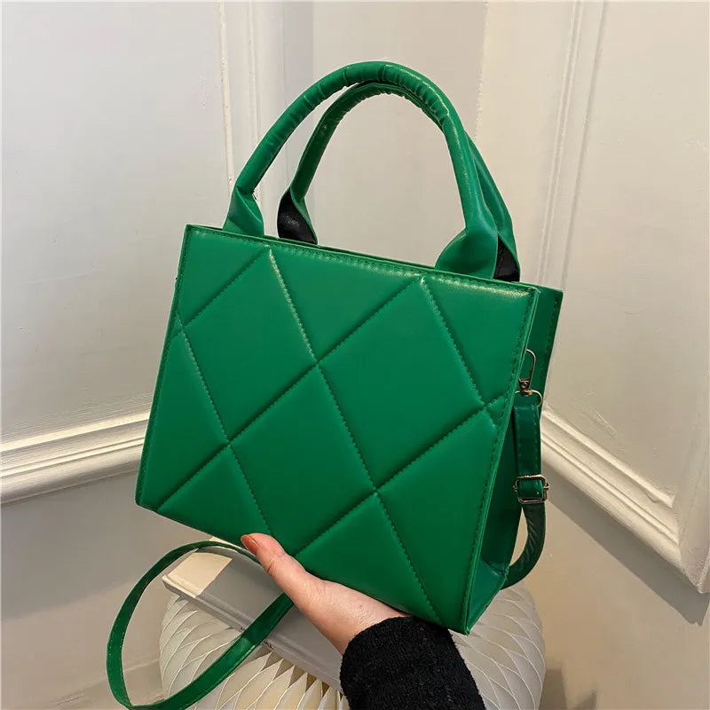 Women Shoulder Bag Plaid Crossbody Bag Top Handle Handbag
