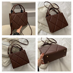 Women Shoulder Bag Plaid Crossbody Bag Top Handle Handbag