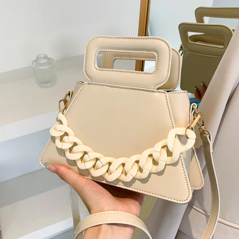 Green Chain Crossbody Bags Short Handle Handbag