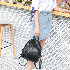 Women's PU Leather Backpack Travel Shoulder Bag School Bag Girl Small