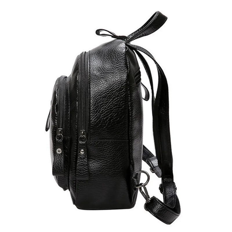Women's PU Leather Backpack Travel Shoulder Bag School Bag Girl Small