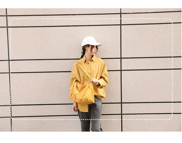 Canvas Messenger Bag Japanese Style Shoulder Bag Women