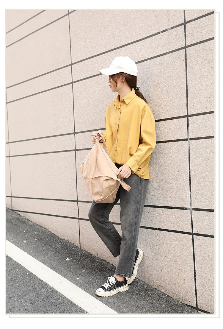 Canvas Messenger Bag Japanese Style Shoulder Bag Women