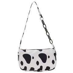 Leopard Print Shoulder Bag Colorful Butterfly Nylon Cloth Bags Chains Bag
