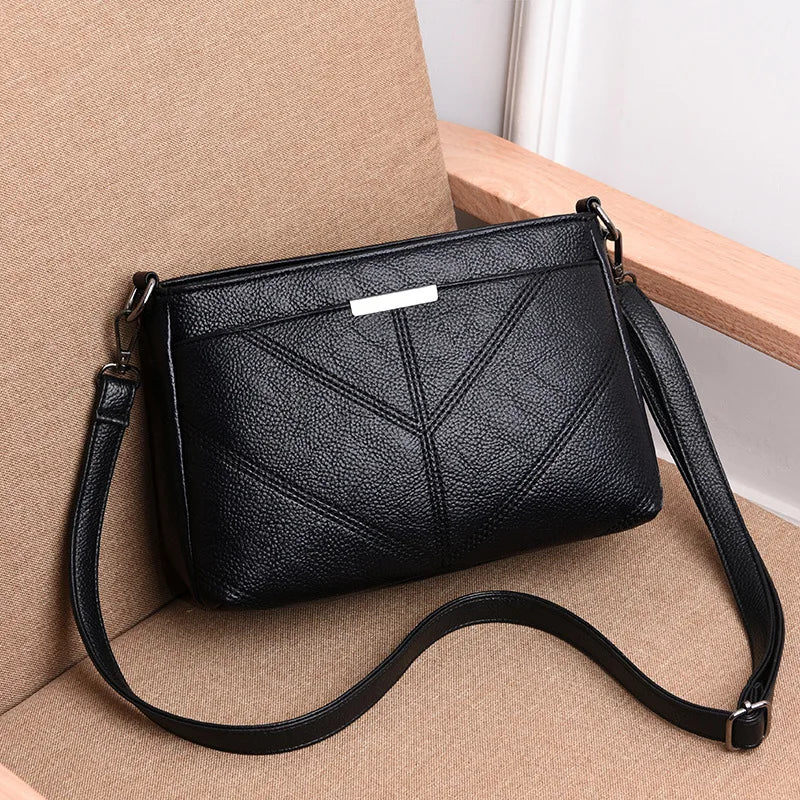 Women's PU Leather Shoulder Messenger Handbag Mom Bag