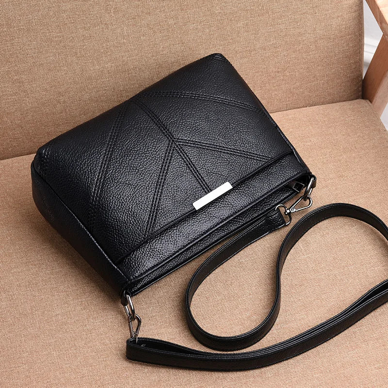 Women's PU Leather Shoulder Messenger Handbag Mom Bag