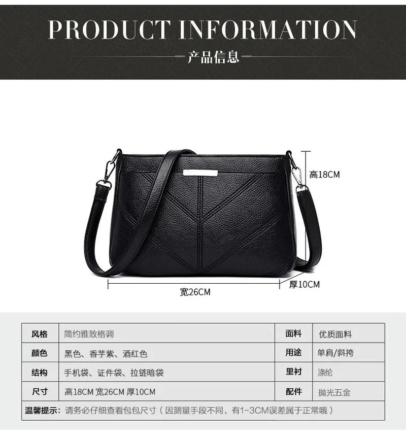 Women's PU Leather Shoulder Messenger Handbag Mom Bag