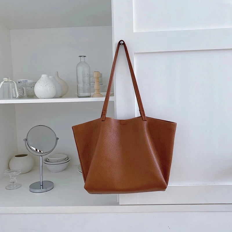 Women's Shoulder Bag Set Soft PU Leather Handbag Triangle Shape