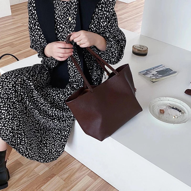 Women's Shoulder Bag Set Soft PU Leather Handbag Triangle Shape