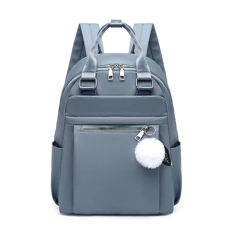 Women's Waterproof Lightweight Travel Backpack Plush Ball Shoulder Bags