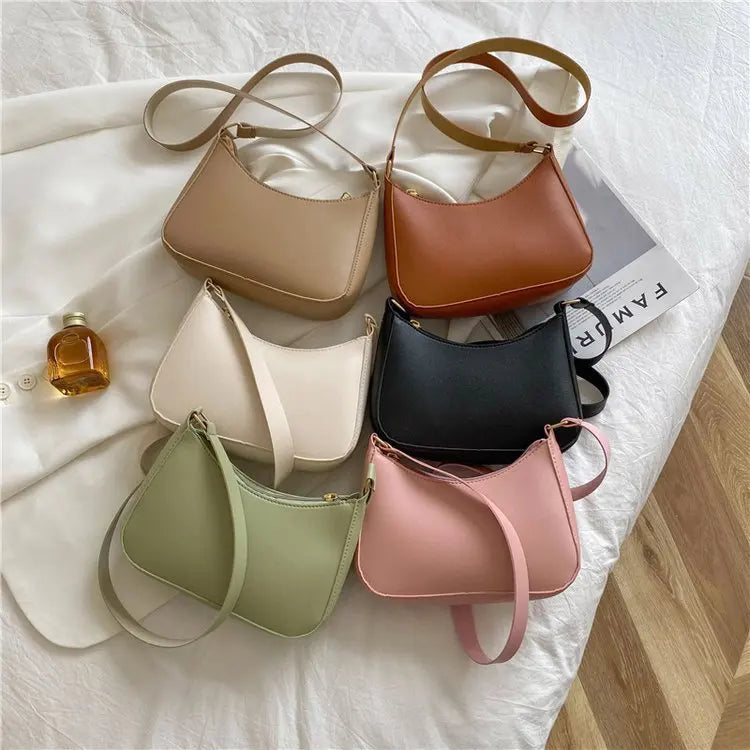 Retro PU Leather Shoulder Underarm Bag