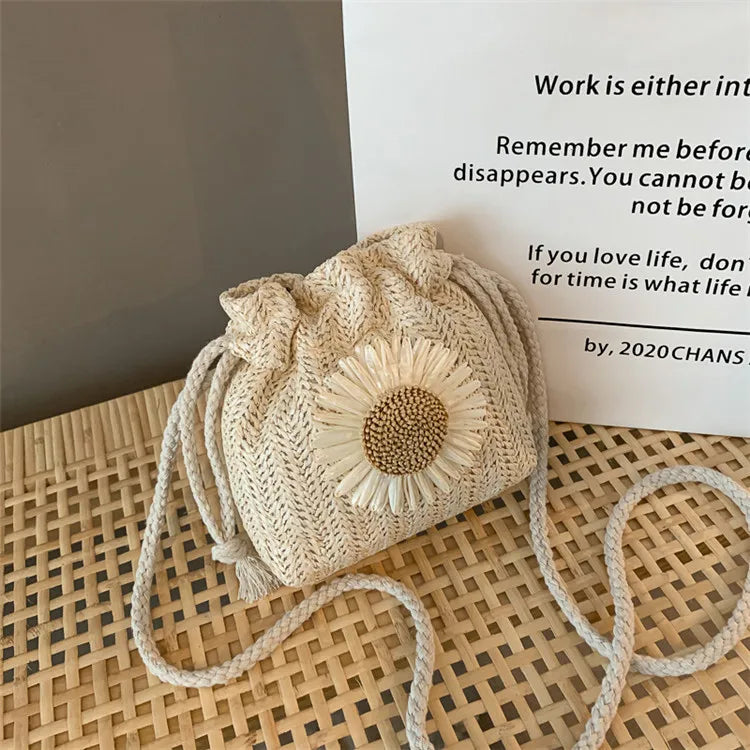 Woven Bag Women's Bucket Bag Crossbody Messenger Bag