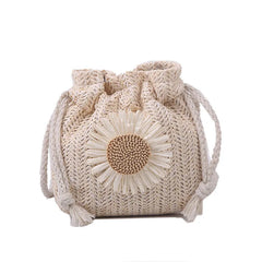 Woven Bag Women's Bucket Bag Crossbody Messenger Bag